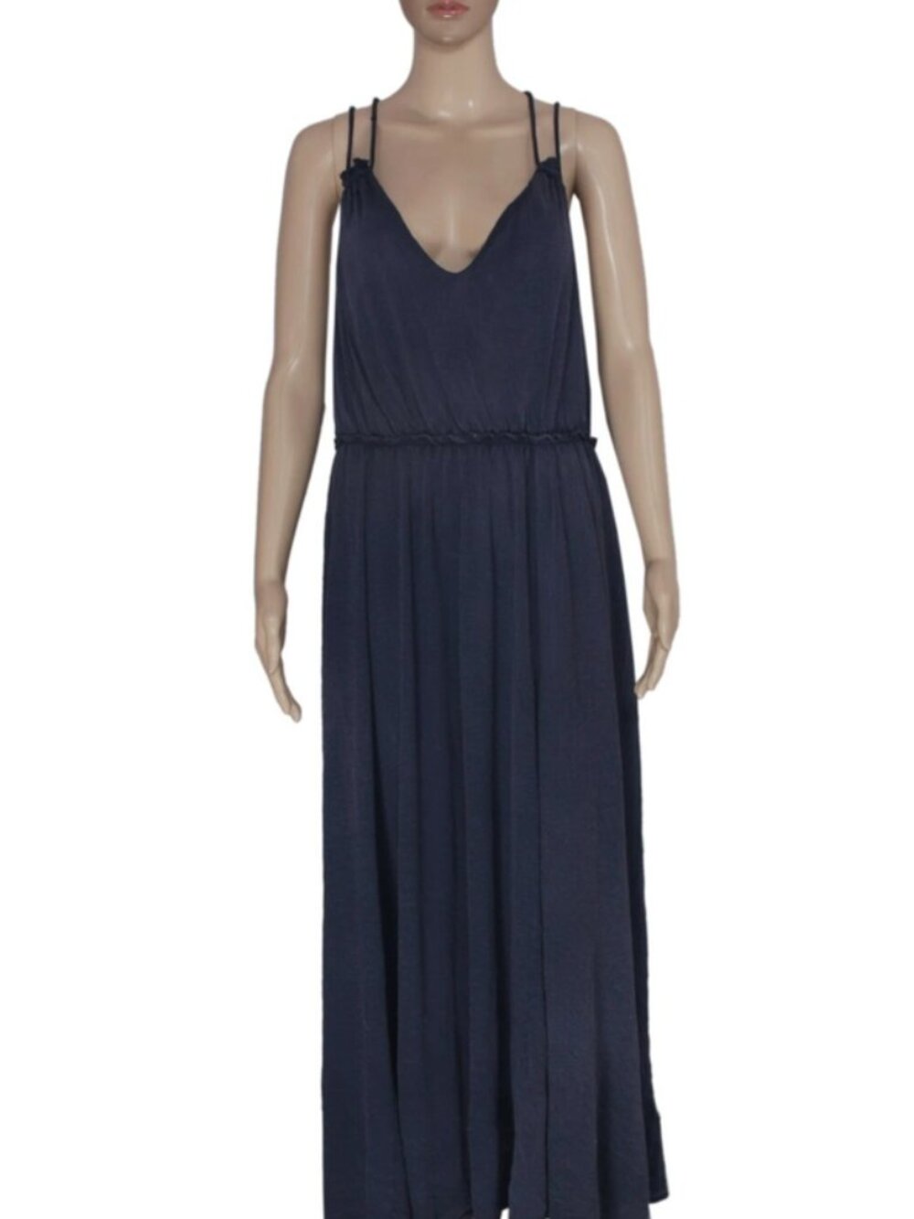 Anthropologie Double Strap Criss Cross Maxi Dress Smocked S